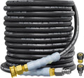 3/8" 4800PSI Pressure Washer Hose 50FT with Swivel Quick Connect for Cold/Hot Water Max 248°F, Kink Resistant Steel Wire Braided, Wear Resistant Power Washer Hose with M22 14mm Adapter