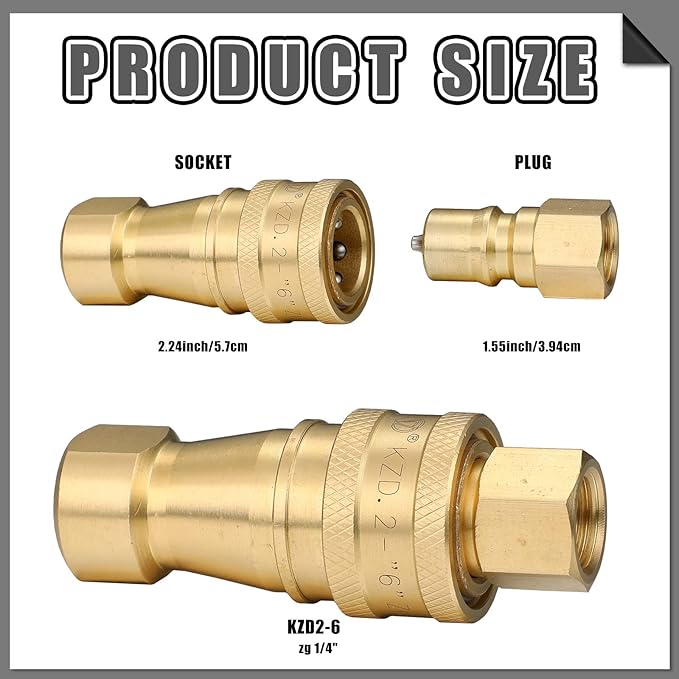 Vinsot 4 Set 1/4" Quick Disconnect Coupler Valve for Carpet Cleaning Wand Truck Mount Carpet Cleaning Wand Valve
