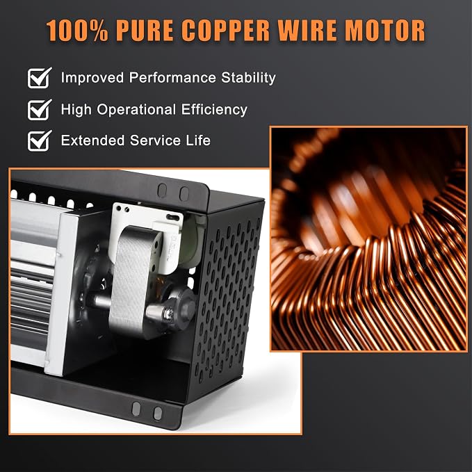 Criditpid S31105 Wood Stove Blower Fan for GHP Group, Monessen/Majestic (MHSC Brands), Majestic Dutchwest Windsor, CFM US Century Plate Steel Freestanding Wood Stove Fireplace, Speed Variable Blower.