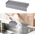 Sink Edge Protector with Suction Cup, 14" x 4", Silicone Sink Splash Guard for Kitchen & Bathroom, Protect Countertop from Scratches, Stains, for Stainless Steel Granite Quartz, Gray
