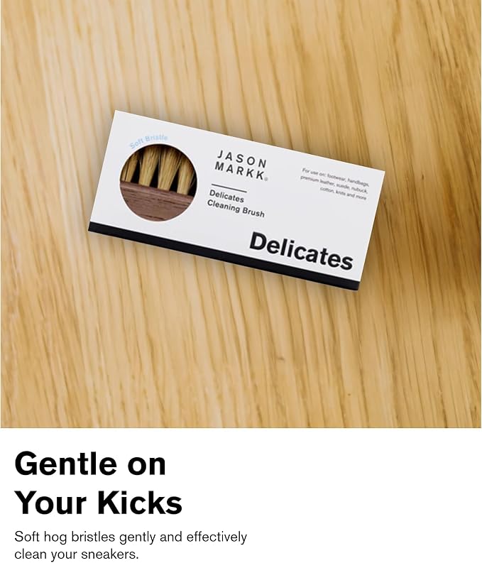Jason Markk Delicates Shoe Cleaning Brush, Soft Bristles & Walnut Wood, Sneaker Care, Extra Gentle, Ideal for Footwear, Safe for Leather, Suede, Nubuck, Cotton, Knits