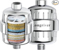 R7 Shower Filter High Put Shower Water Filter for Hard Water 99.99% Remove Chlorine, Heavy Metals, Shower Water Softener, Improve your skin and hair, Bathroom Fixture Hardware Parts, Chrome, 2 Pack