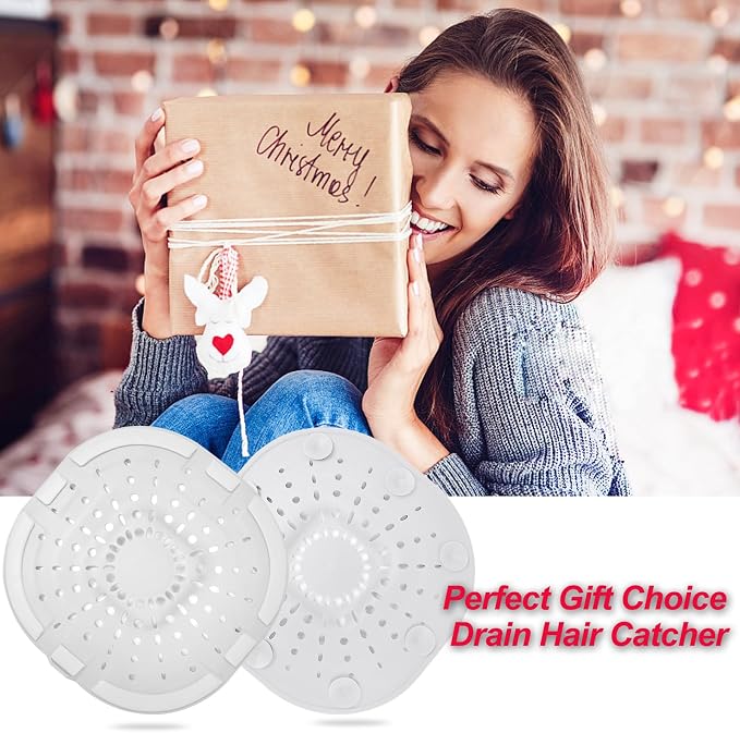 Hair Drain Catcher,Square Drain Cover for Shower Strong Adhesion Silicone Hair Stopper with Suction Cup,Easy to Install Suit for Bathroom,Bathtub,Kitchen 2 Pack (Cream White) | Drainer Cover Silicone Hair Stopper with Suction Cups,Protector Accessories...