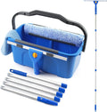 Window Cleaning Kit with Bucket, Squeegee and Scrubber for Home, Commercial | Professional High Windows Washing Kit, 76" Long Handle Window Squeegee & Scrubber, 3 Gal Bucket, Complete Window Cleaner Tool