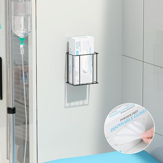 Magnetic Glove Box Holder Wall Mount, Disposable Glove Dispenser, Metal Rubber Latex Tissue Box Organizer for Tool Garage Workshop Kitchen Fridge
