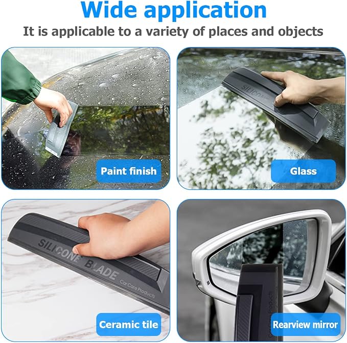 11.8 Inch Soft Silicone One-Piece Car Window Squeegee | ergonomic grip, flexible scratch-safe edge, wet-surface cleaning, works on glass and mirrors, automotive accessories