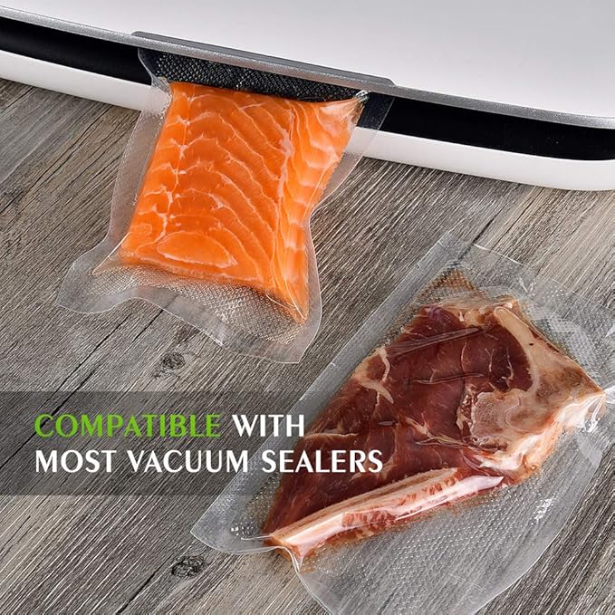 Vacuum Sealer Bags For Food, 6 Pack 3 Rolls11"x20' +3 Rolls 8"x20' Commercial Grade BPA Free Bag Rolls, Durable Customized Size Food Vac Bags for Storage and Sous Vide Cooking，Puncture Prevention