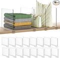 Shelf Dividers Purse Organizer for Closet: 16-Pack Acrylic Bag Storage Organizer for Handbags, Clutches, Clothes, Sweater, Towel on Wood Shelves