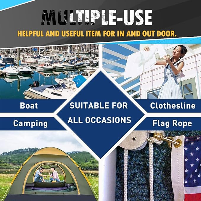 PerkHomy 500lb Cotton Rope 3/16" (5mm) 50 ft Multi Purpose Utility Diamond Braided Cord, Natural Cotton for Clothes Line Camping Crafting Flag Pole, Dark Brown