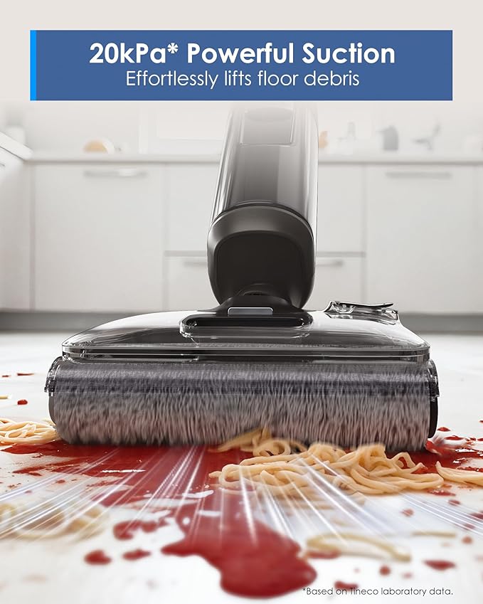 Tineco Floor ONE i6 Stretch Wet Dry Vacuum Cleaner, Vacuum & Mop All in One, 20kpa Powerful Suction, Up to 40 Minutes Runtime, 180° Lay-Flat, Anti-Tangle Design, Full-Path Self-Cleaning&185℉ Flashdry