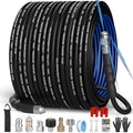Sewer Jetter Kit for Pressure Washer(50FT),1/4" NPT Drain Cleaner Hose 5800PSI with 3 Sewer Jet Nozzles，Pearl Corsage Pin，Marking Ring,Spray Nozzle，Teflon Tape&Gloves