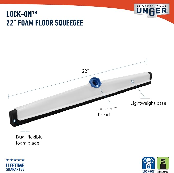 Unger AquaFlex 22" Floor Squeegee with Splash Guard