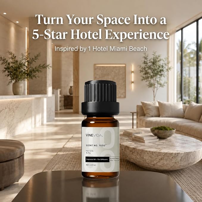 VINEVIDA [0.33oz] Hotel Fragrance Diffuser Oil - 5 Star Hotel Scents for Diffusers for Home - Cold Air Diffuser Oil - Hotel Scent Essential Oil - Scent No.1000 Inspired by My Way
