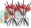 COCODOR Preserved Real Flower Reed Diffuser/Black Cherry / 6.7oz(200ml) / 2 Pack/Reed Diffuser Set, Oil Diffuser & Reed Diffuser Sticks, Home Decor & Office Decor, Fragrance and Gifts