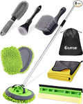 8Pcs Car Wash Kit, 62’’ Car Wash Brush with Long Handle, Microfiber Carwash Kit Set, Car Washing Supplies for Cars RV Truck Exterior