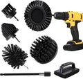 6 Piece BBQ Grill Cleaning Brush Ultra Stiff Drill Powered Cleaning Brushes Nylon Safe Bristle BBQ Grill Rust Remover Gift for Dad Grill Cleaner for Outdoor Grill (Black)