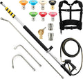 24 FT Aluminum Telescoping Pressure Washer Wand with 3 Pressure Washer Extension Wand, Gutter Cleaning tools with Power Washer Extension Wand, Gutter Cleaner Wand, 7 Pressure Washer Spray Nozzle Tips