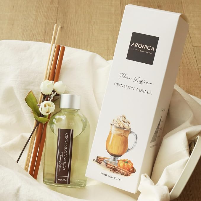 Cinnamon Scent Diffuser Kitchen, Office Decorations Cinnamon Vanilla Scent Flower Reed Diffuser, Christmas Room Stick Scent, Work Cubicle Scent, Korean Kitchen Window Decor, Air Freshener