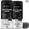 Electronic Wipes Screen Cleaner Streak-Free [2 Pack x40] Computer Screen Wipes, TV Screen Cleaner Wipes, Monitor Wipes for Smart TV, Laptop, iPhone, ipad and more - [Microfiber Cloth + 80 Wipes]