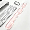 Mouse Pad with Wrist Rest, Soft Cloud Gel Keyboard Mouse Pad Set with Hand Wrist Support, Cute Non Slip Office Desk Accessories for Comfort/Pain Relief/Computer/Laptop (Pink Cave)