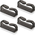 Larbois Handle Grip Nail Brush, Hand Fingernail Brush Cleaner Scrubbing Kit Pedicure for Toes and Nails Men Women (4 Pack)