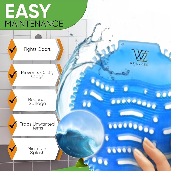Urinal Screen Deodorizer (24 Packs) with 48 Gloves | 1 Fresh Scents OceanBreeze | Urinal Cakes |Anti-Splash - Odor Protection for Toilets in Bathroom Restaurant Office Stadium School