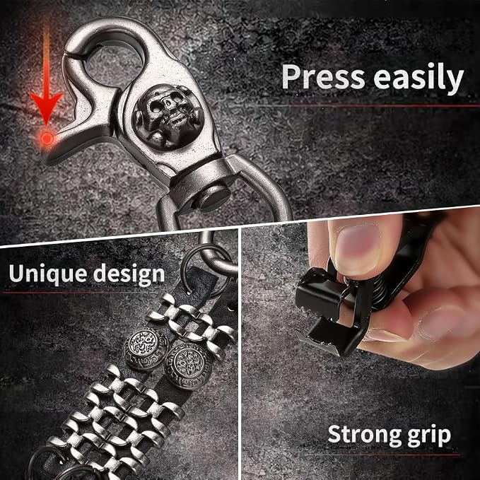 Heavy Duty Glove & Hat Clip with Carabiner, All-Metal Spring Clamp Work Glove Holder for Tool Belt, Harness, Backpack