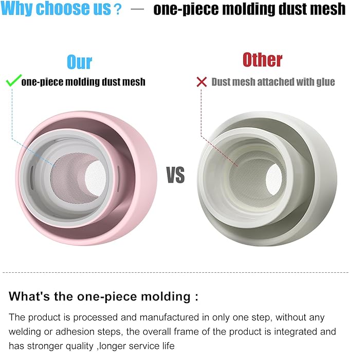 3 Pairs Replacement Ear Tips for AirPods Pro 2nd & 1st(S/M/L, Pink) | with Noise Reduction Hole, Silicone Ear Tips with Cleaning Pen & Portable Storage Box, Fit in the Charging Case