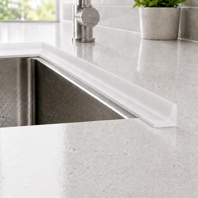 Shower Threshold Water Dam - Walk in Shower Water Guard, Shower Door Bottom Seal Water Barrier, Kitchen Bathroom Sink Splash Guard (39inch)