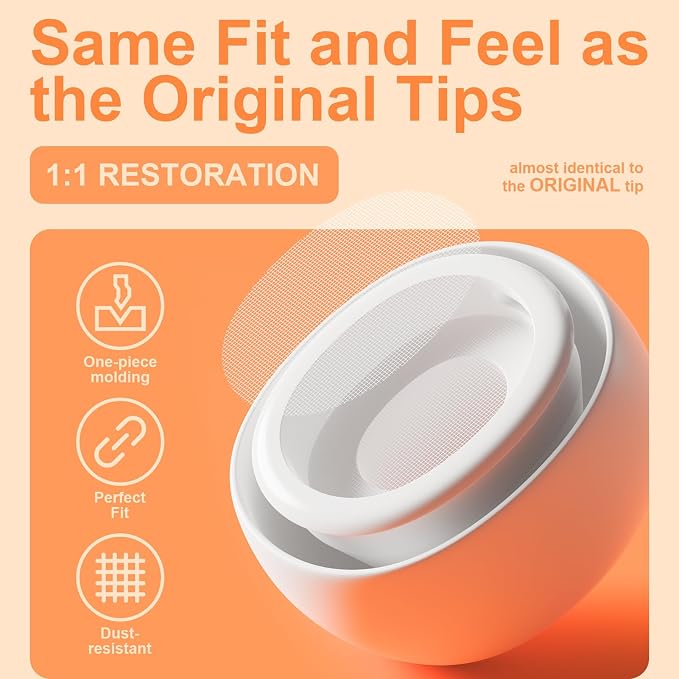 Replacement Ear Tips Compatible with AirPods Pro 2nd & 1st Generation – Silicone Earbud Tips with Cleaning Pen, Secure Fit, Noise Isolation, Soft Comfort Ear Tips Kit (4 Pairs, XS/S/M/L)