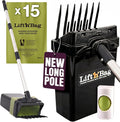 Neater Pet Brands Lift N’ Bag 2.0 Dog Pooper Scooper with Bag Attachment & 31" Pole for Small to Large Dogs, New Longer Pole, 15 Refill Bags, Heavy Duty Dog Poop Scooper for Yard, One-Hand Use
