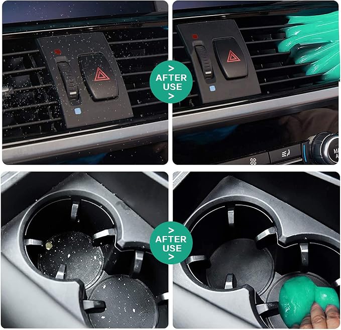 TICARVE 2pack Cleaning Gel for Car Putty Slime Car Accessories Cleaner Kit | Car Interior Cleaner Kits Auto Detail Putty Tools Detail Kit Keyboard Office Laptop Dust Remover Reusable Gift For Men Women
