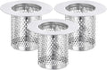 uxcell 2 Pack Shower Drain Strainer, 2" x 2.5" Stainless Steel Floor Drain Strainer Deep Sink Hair Catcher for Kitchen Bathroom Balcony Floor Drain, Fit Hole Size from 1.57" to 2.56"