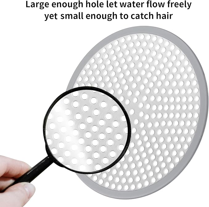Ohtomber Shower Drain Hair Catcher - 4.72" 4PCS Stainless Steel Shower Stall Sink Drain Cover Strainer,Bathtub Hair Filter Trap Stopper, Bathroom Floor Screen Protector with Silicone Rim