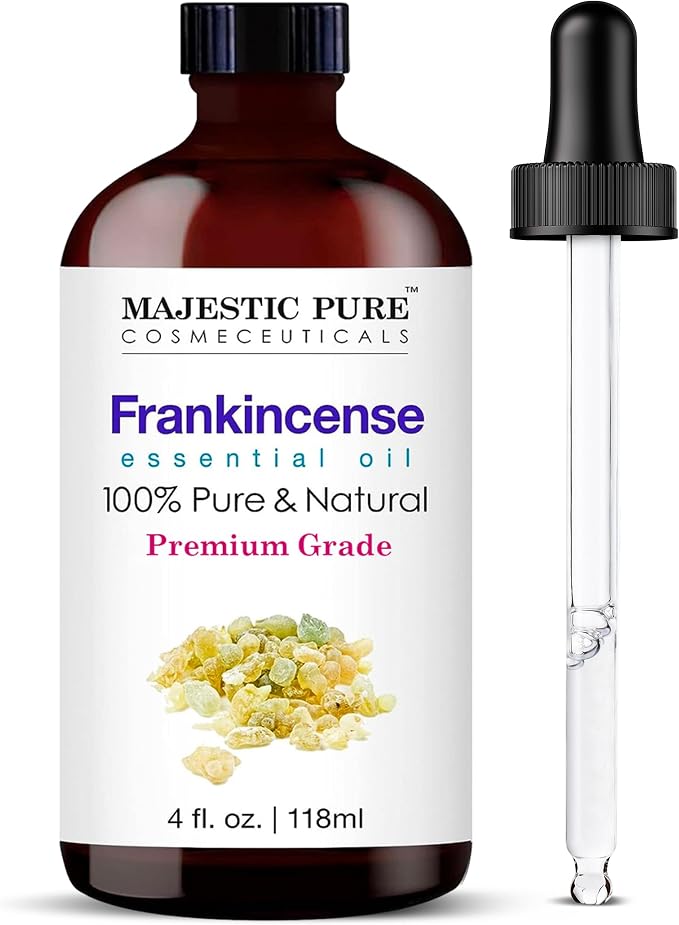 Majestic Pure Frankincense Essential Oil for Diffuser - 4 Fl Oz | 100% Natural Essentials Oils Ideal for Humidifier, Air Freshening, Cleaning Home, Bath, Steam Inhalation and Massage