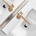 Stone Faucet Mat for Kitchen Sink - Quick Dry Diatomite Sink Splash Guard, Prevents Moisture Buildup & Water Stains, Water Absorbing Stone Tray for Bathroom Countertop (White, 23.6" x 4")