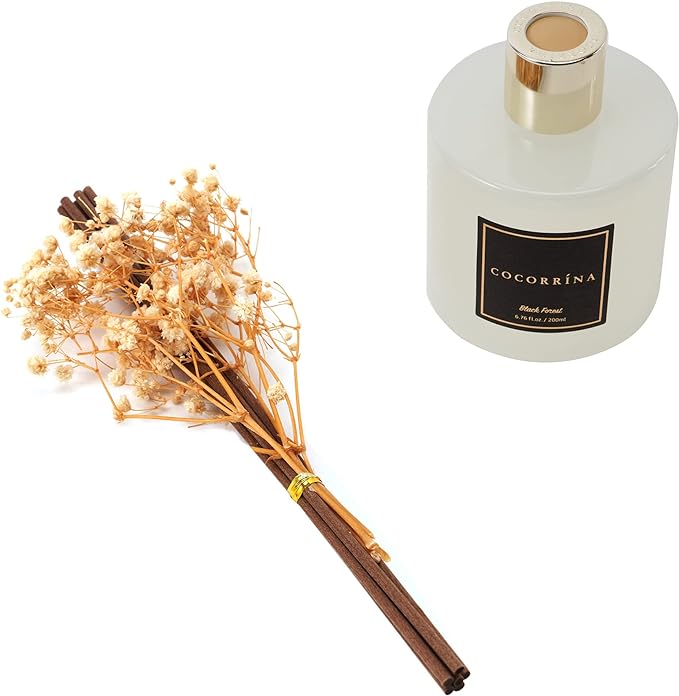 Reed Diffuser Sets, 6.7 fl oz. Black Forest Diffuser with Sticks Home Fragrance Reed Diffuser for Bathroom Shelf Decor