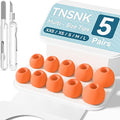 5 Pairs Replacement Ear Tips for AirPods Pro 3(White) | with Noise Reduction Hole,Built-in dust Guard Screen Silicone Ear Tips with Cleaning Pen - 5 Sizes(XXS/XS/S/M/L)