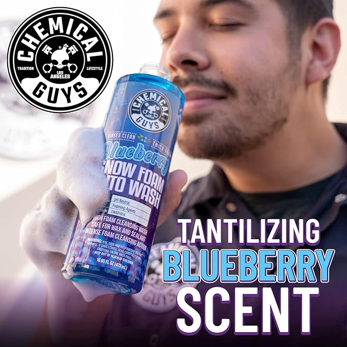 Chemical Guys, Blueberry Snow Foam Car Wash Soap for Foam Cannons, 64 oz | High-foaming pH-balanced suds for cannons, guns or buckets, gentle on wax and coatings