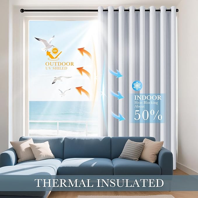 PONY DANCE White Kitchen Curtains 24 Inch Length, Room Darkening Panels Rod Pocket Privacy Drapes for RV Basement/Small Windows/Cafe, 2 Panels(2 Panels, W 29 x L 24 inches, Greyish White)