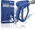 Essential Washer Short Pressure Washer Gun with Stainless Steel Swivel | Compatible with Foam Cannon | High Pressure Water 4000 PSI