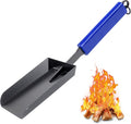 15in Fireplace Ash Shovel Wider Head Manganese Steel | Gardening Shovel for Yard with Rubber Handle and Hanging Ring for Outdoor Fire Pit Indoor Fireplace Solo Stove Woodstove