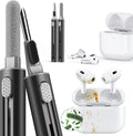 Inesore Multi Cleaning Kit for AirPods & All Bluetooth Earbuds (Black) | 3-in-1 Design with Brush,Sponge & Metal Tip, Airpod Cleaning, Phone Cleaner, Earbud Cleaning, Electronic Device Cleaning Tool