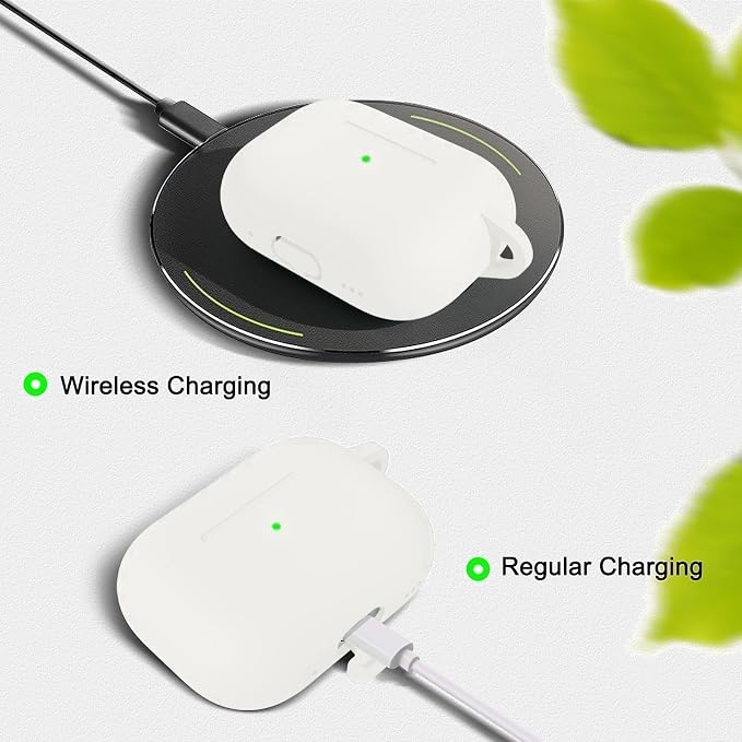 Full-Coverage dustproof Design for AirPods Pro 3 Case Cover with Cleaner Kit, Soft Silicone Cover for AirPods Pro 3rd Generation Comes with Keychain,Suitable for 3rd Generation Case,White