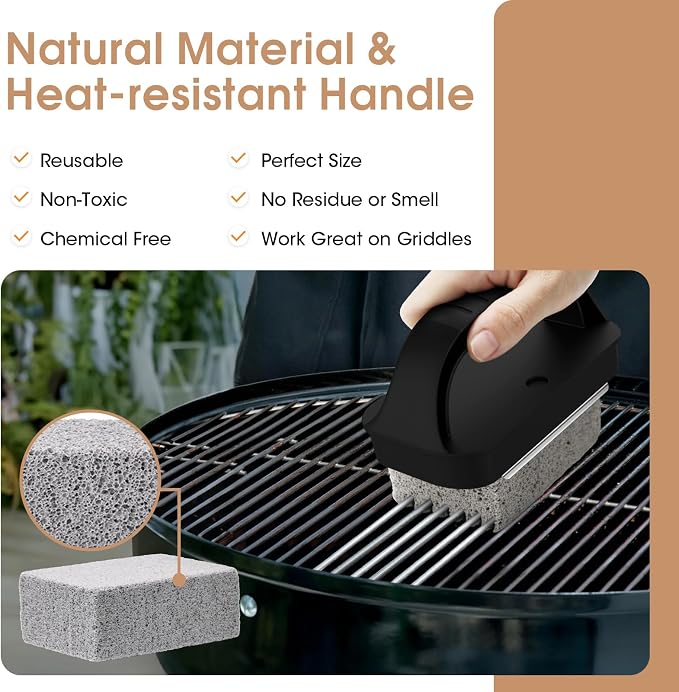 Griddle Cleaning Stone Remove Stains for BBQ, Swimming Pool, Sink | Heavy Duty Grill Cleaner