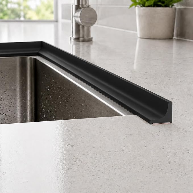 Silicone Shower Threshold Water Dam, Kitchen Sink Splash Guard, Shower Barrier Water Dam(98inch)