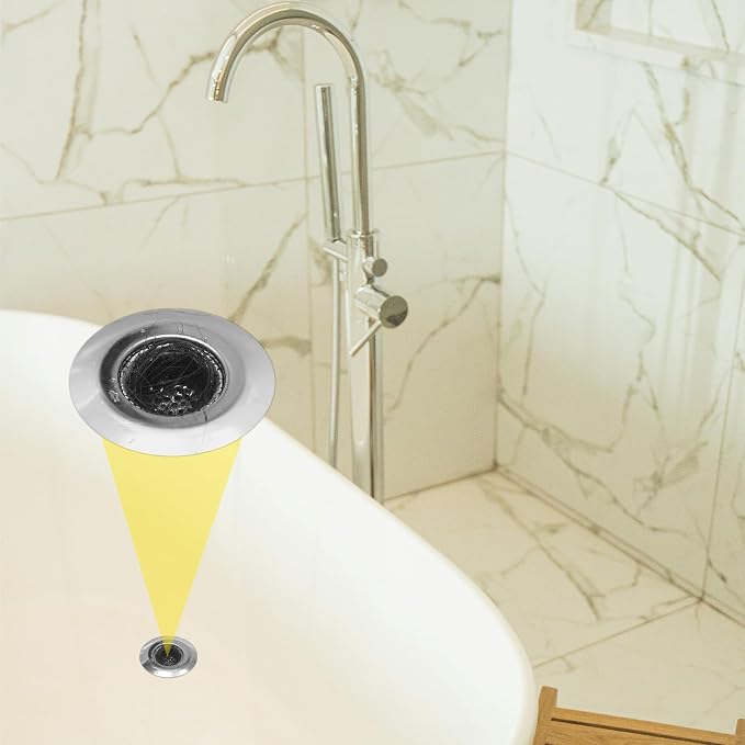 ChefBee Bathroom Sink Drain Strainer - 2PCS 1.22” Stainless Steel Bathtub Shower Tub Drain Cover Hair Catcher, Anti-clogger Filter Plug for Mop Pool, Utility Washbasin, RV Sink