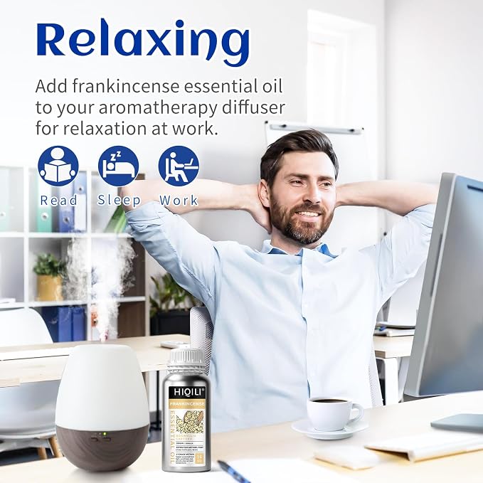 HIQILI Frankincense Essential Oil Large Capacity for Body Massage | Skin Care and Aromatherapy.Suitable for Hotel, DIY Studio, Beauty Salon,SPA, Sauna, Bath Center - 500mL / 16 fl oz