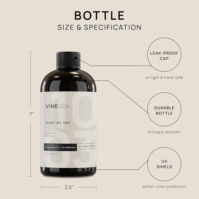 VINEVIDA (16oz) Hotel Fragrance Collection Diffuser Oil - Hotel Scents Diffusers for Home - Cold Air Diffuser Oil - Hotel Scent Essential Oil - Scent No.1003 Inspired by W Hotel