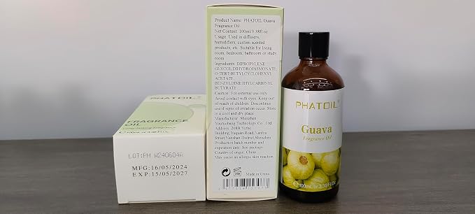 PHATOIL Guava Fragrance Oil for Diffuser Aromatherapy 3.38FL.OZ | Long Lasting Scented Oils For Humidifier, Air Freshener, DIY Soap Candle, Scent Project Making, Aroma Oil for Home Freshening